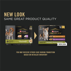 Purina Pro Plan boîte ouverte montrant la sauce appétante et la texture