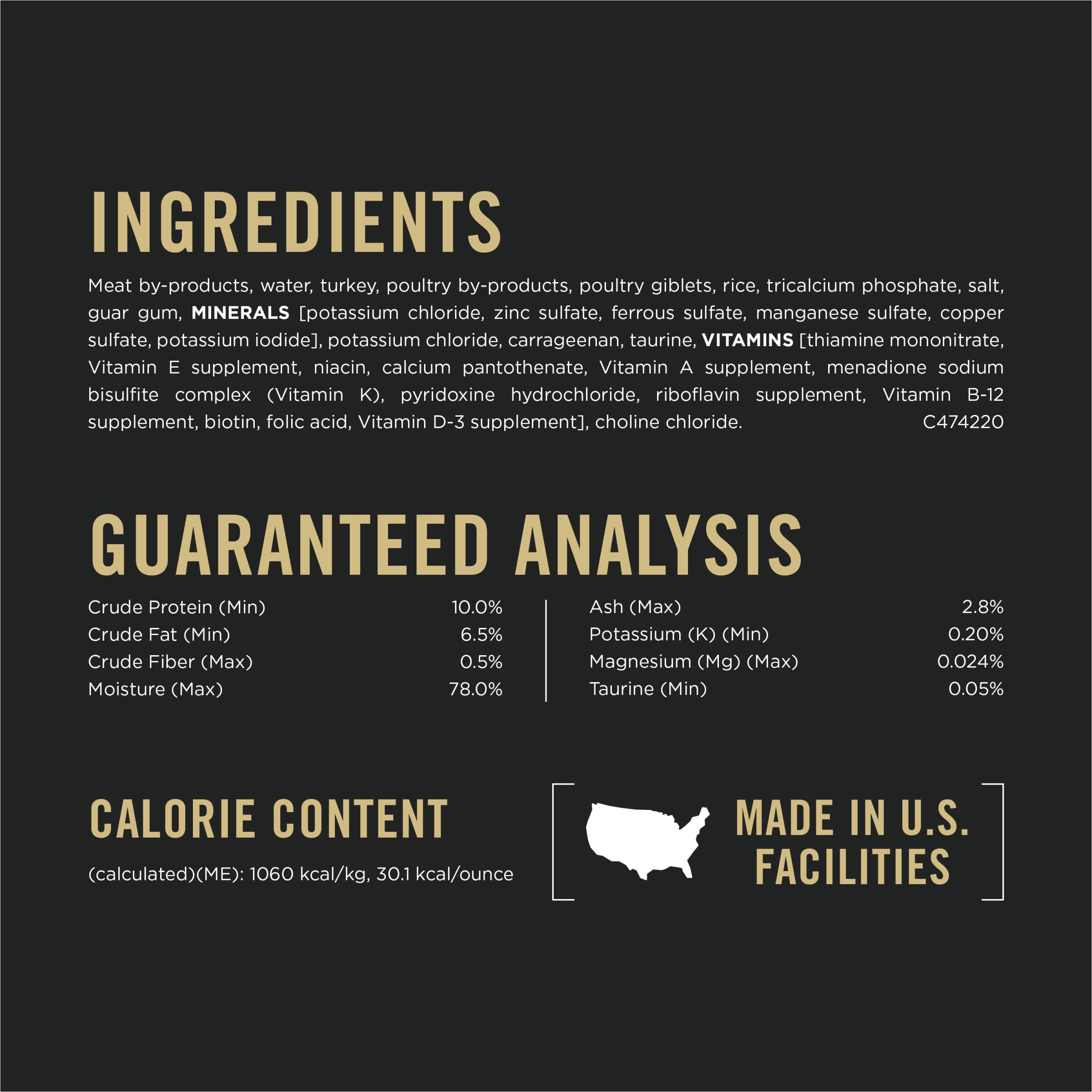 Boîte ouverte avec étiquette Purina Pro Plan visible et informations nutritionnelles