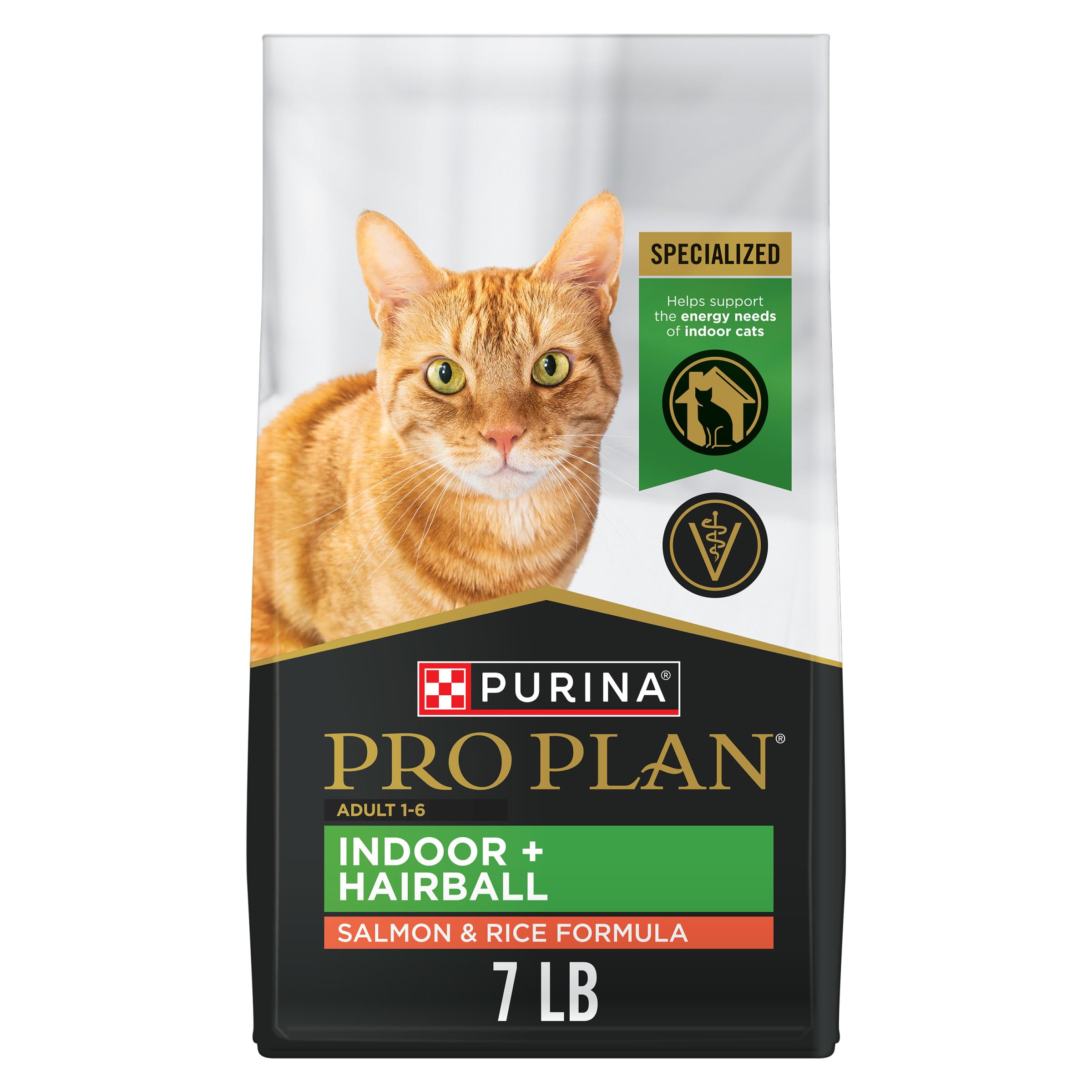 Purina Pro Plan emballage avant montrant saumon et riz, information claire