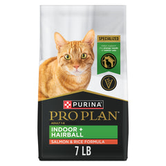 Purina Pro Plan emballage avant montrant saumon et riz, information claire