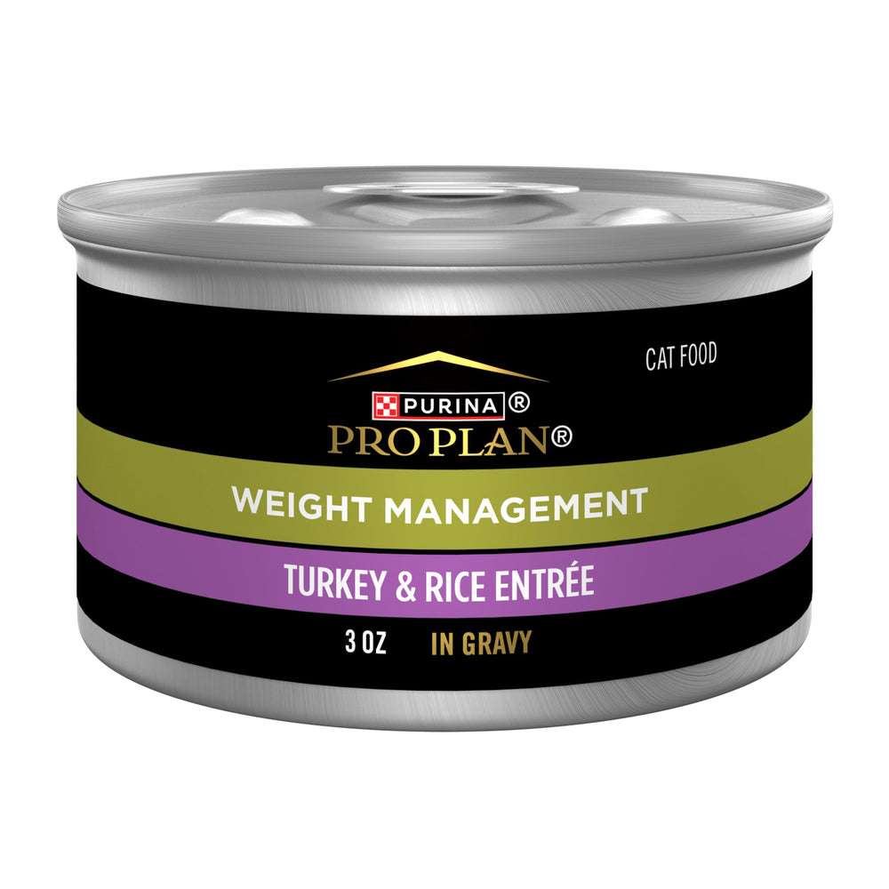 Purina Pro Plan face de la boîte montrant l’étiquette pour gestion du poids