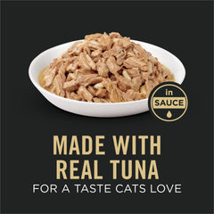 Purina Pro Plan gros plan sur la texture en sauce offrant appétence et hydratation