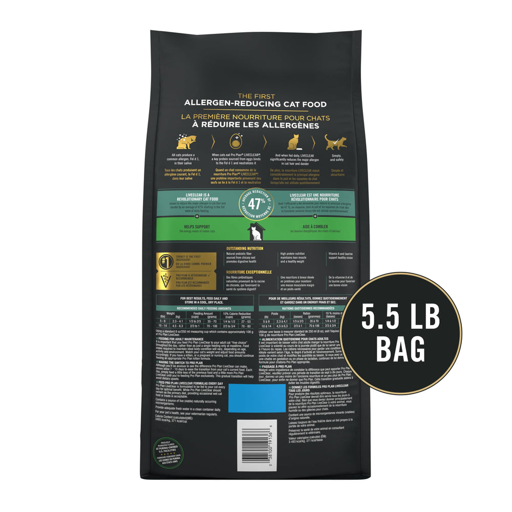 Purina Pro Plan emballage côté montrant instructions et conservation