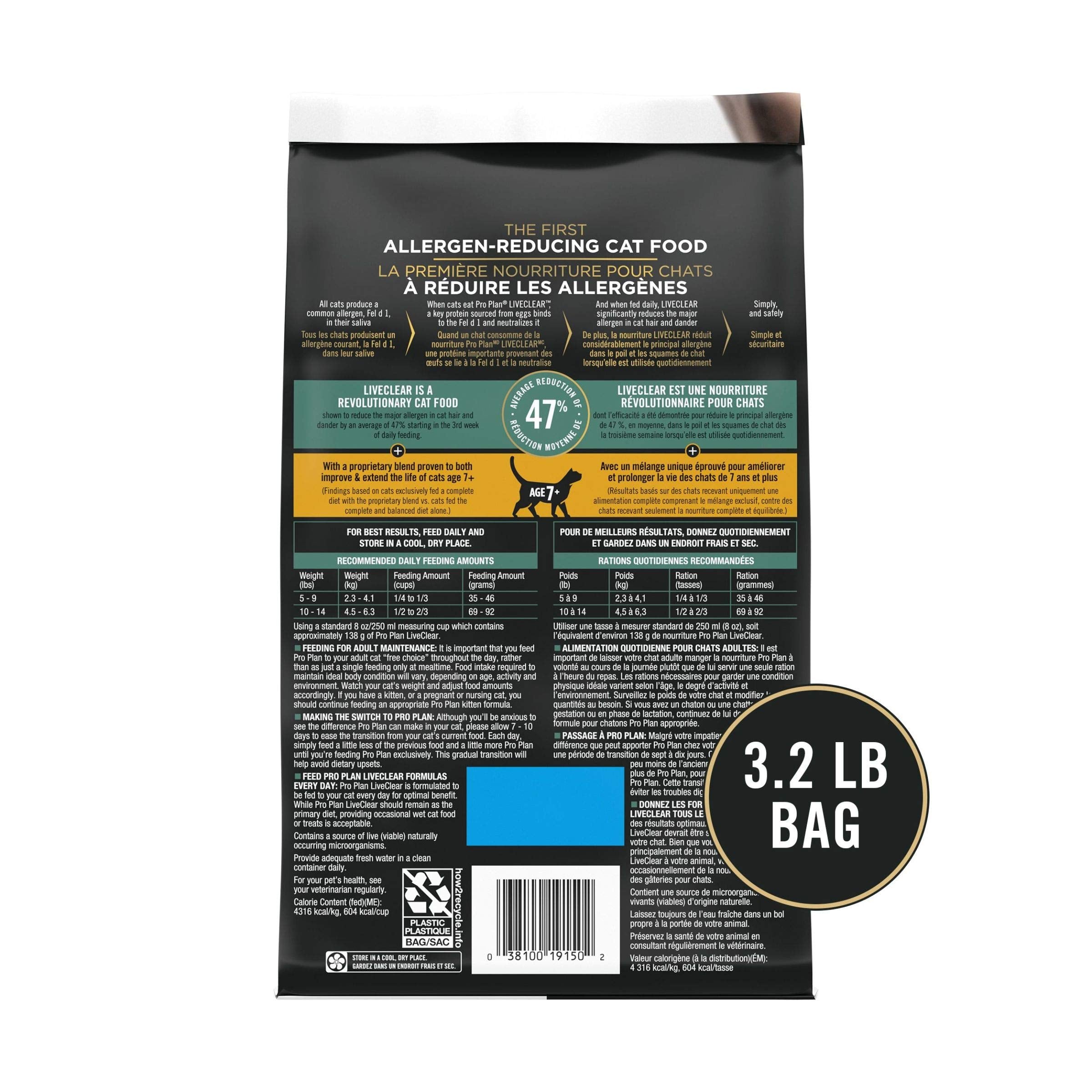 Purina Pro Plan LiveClear chat senior mangeant pour confort digestif et nutrition adaptée