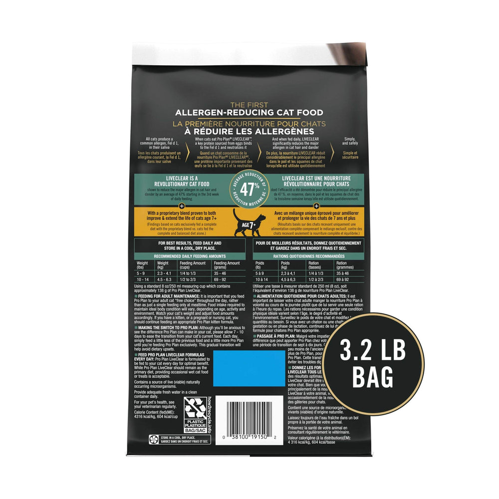 Purina Pro Plan LiveClear chat senior mangeant pour confort digestif et nutrition adaptée