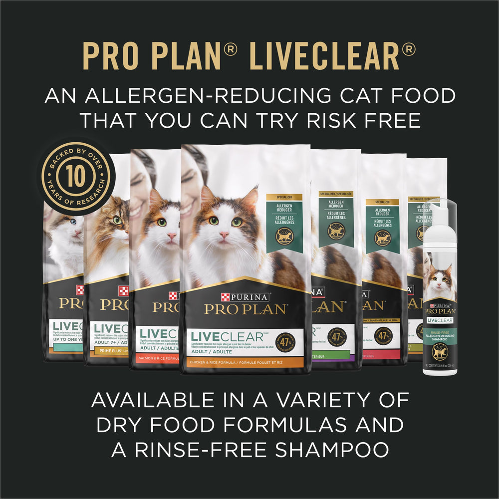 Purina Pro Plan LiveClear mise en scène lifestyle salon pour confort et câlins