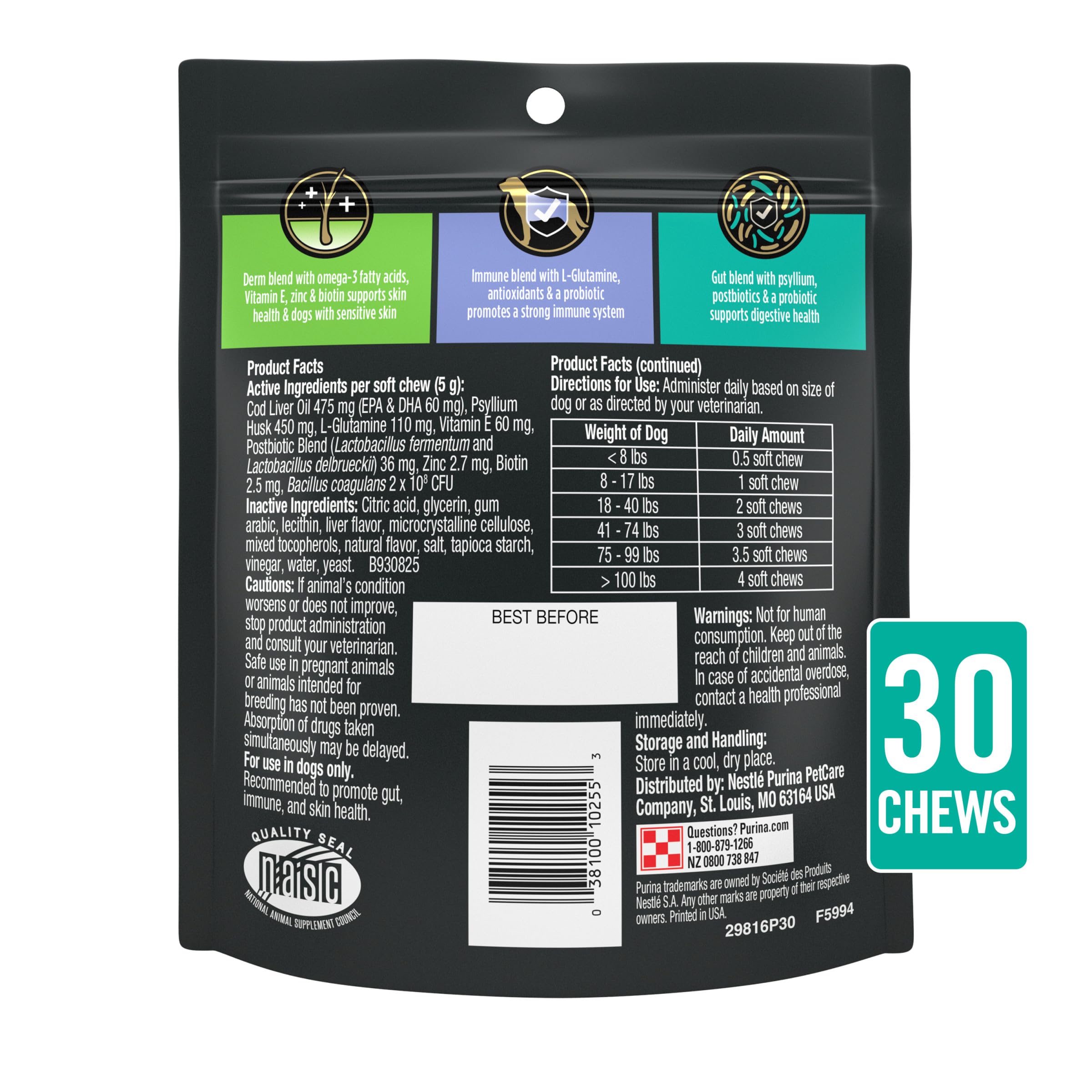 Purina Pro Plan chien acceptant friandise pour complémentation quotidienne