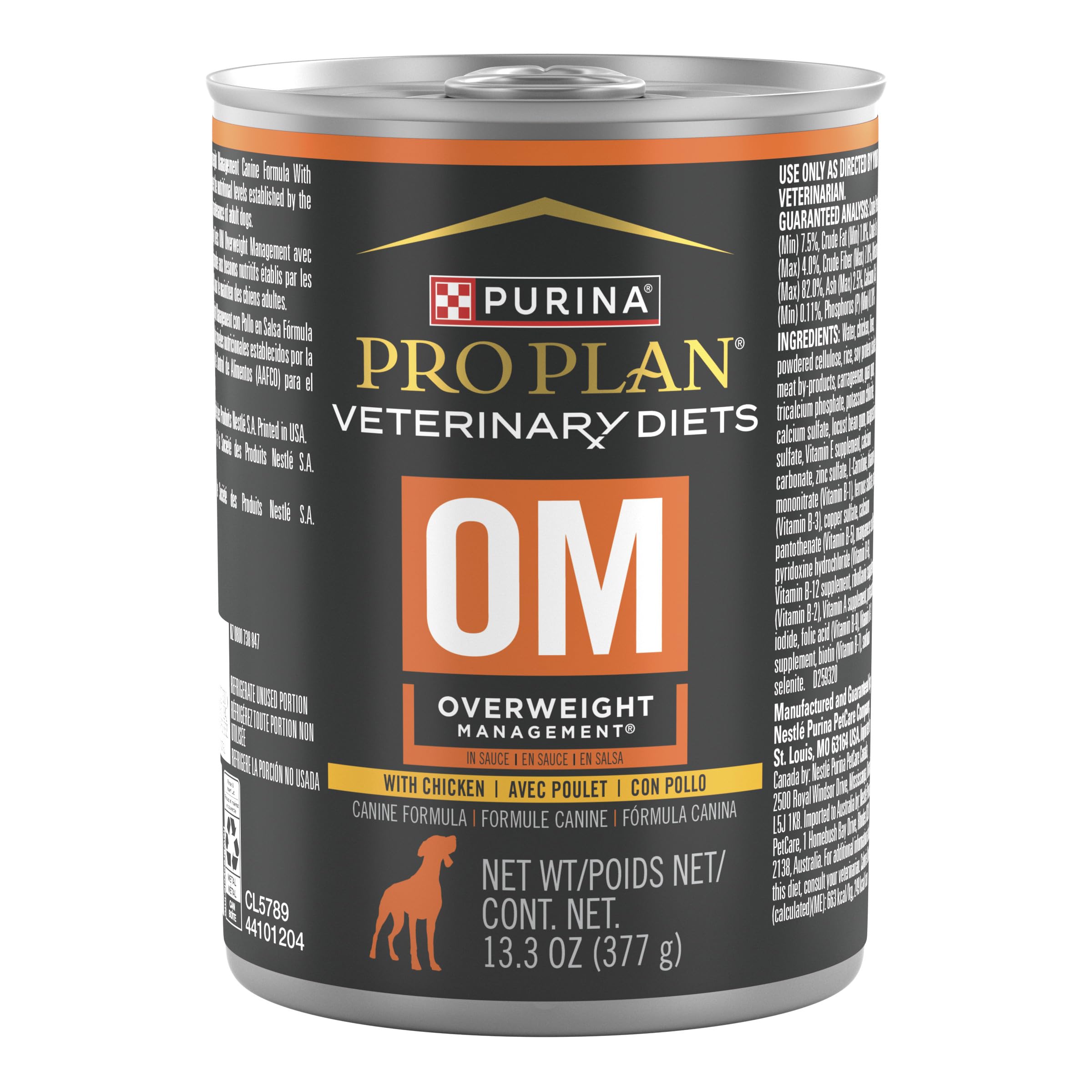 Purina Pro Plan OM paquets de 12 boîtes montrant l'emballage pratique