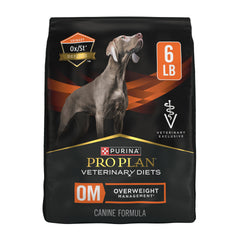Purina Pro Plan OM sac 6 lb montrant l’emballage et astuces de gestion du poids