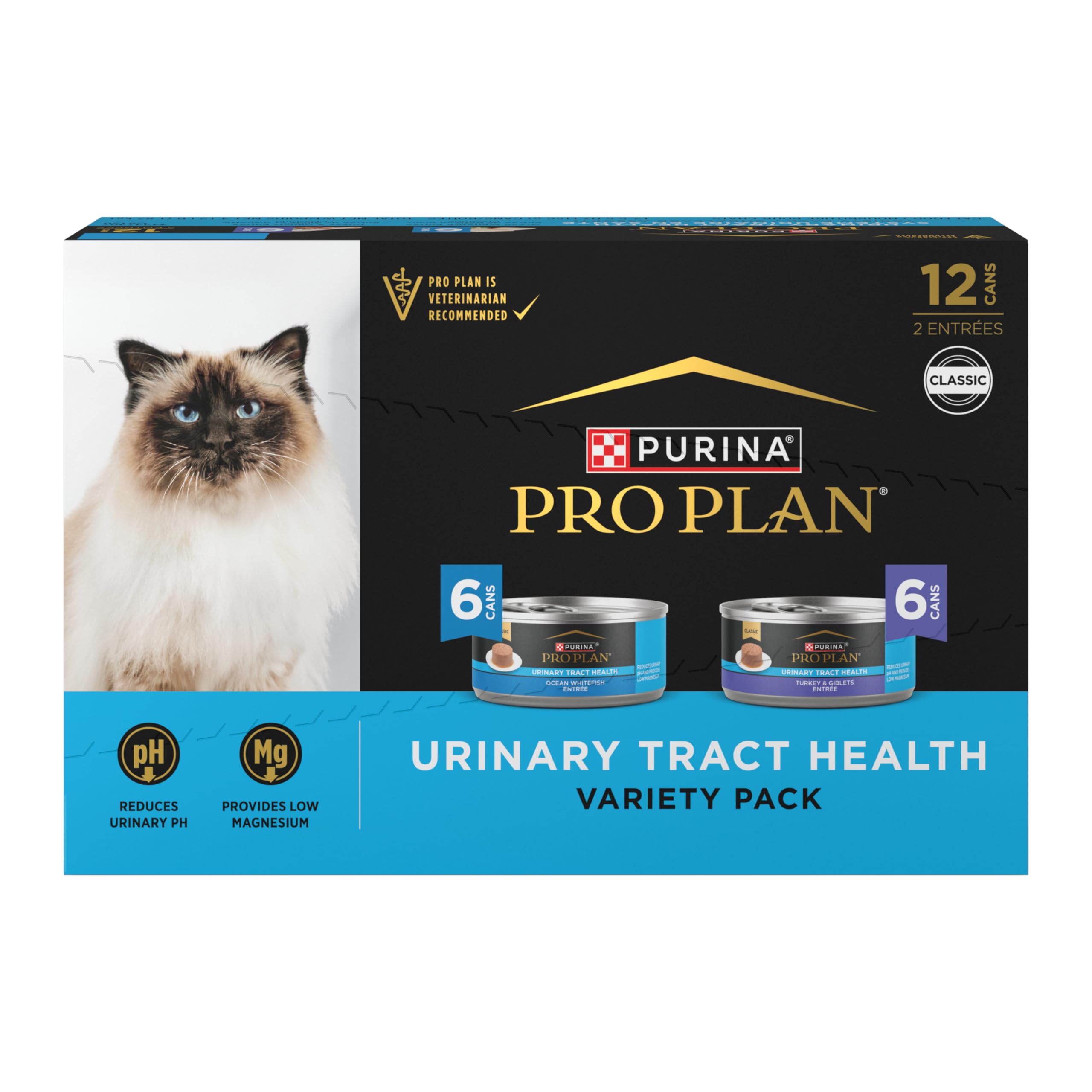 Purina Pro Plan pack face avant montrant les boîtes et bénéfice santé urinaire