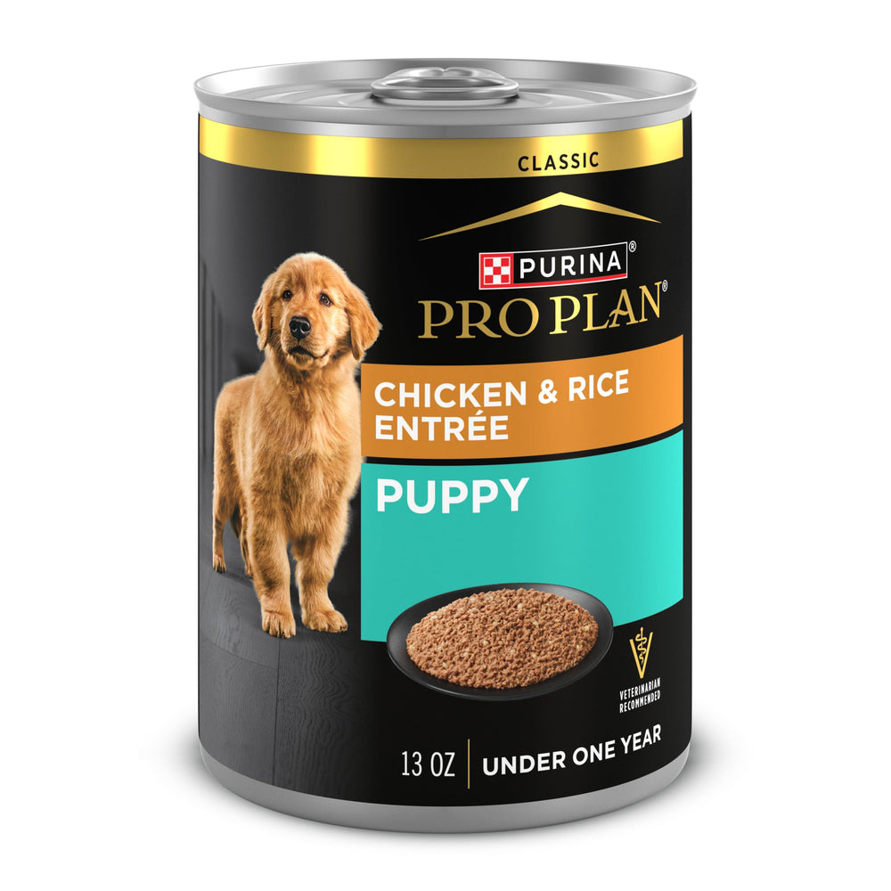 Purina Pro Plan emballage avant montrant la recette poulet et riz bénéfice clarté