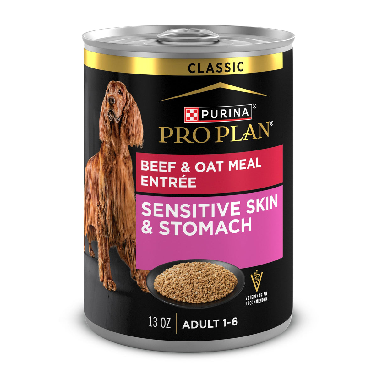 Purina Pro Plan avant boîte montrant emballage et informations nutritionnelles