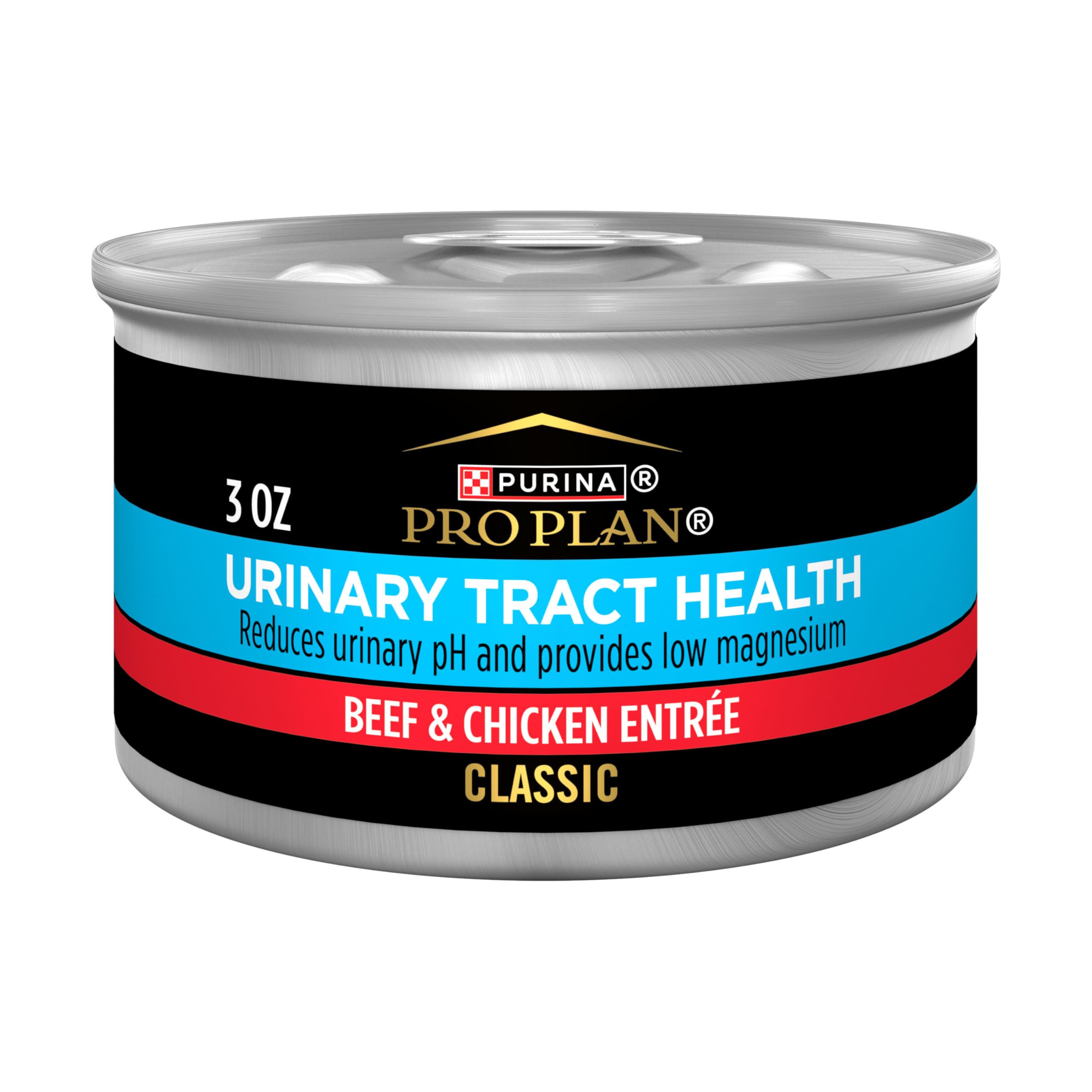 Purina Pro Plan pâté face de boîte montrant l’emballage et l’avantage formulation ciblée