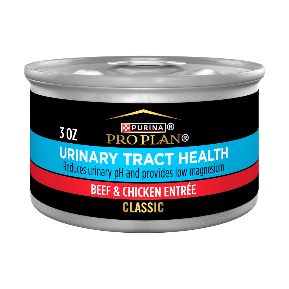 Purina Pro Plan pâté face de boîte montrant l’emballage et l’avantage formulation ciblée