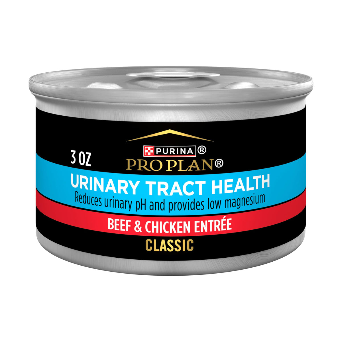 Purina Pro Plan pâté face de boîte montrant l’emballage et l’avantage formulation ciblée