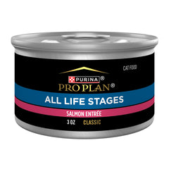 Purina Pro Plan boîte face montrant la pâté au saumon et praticité