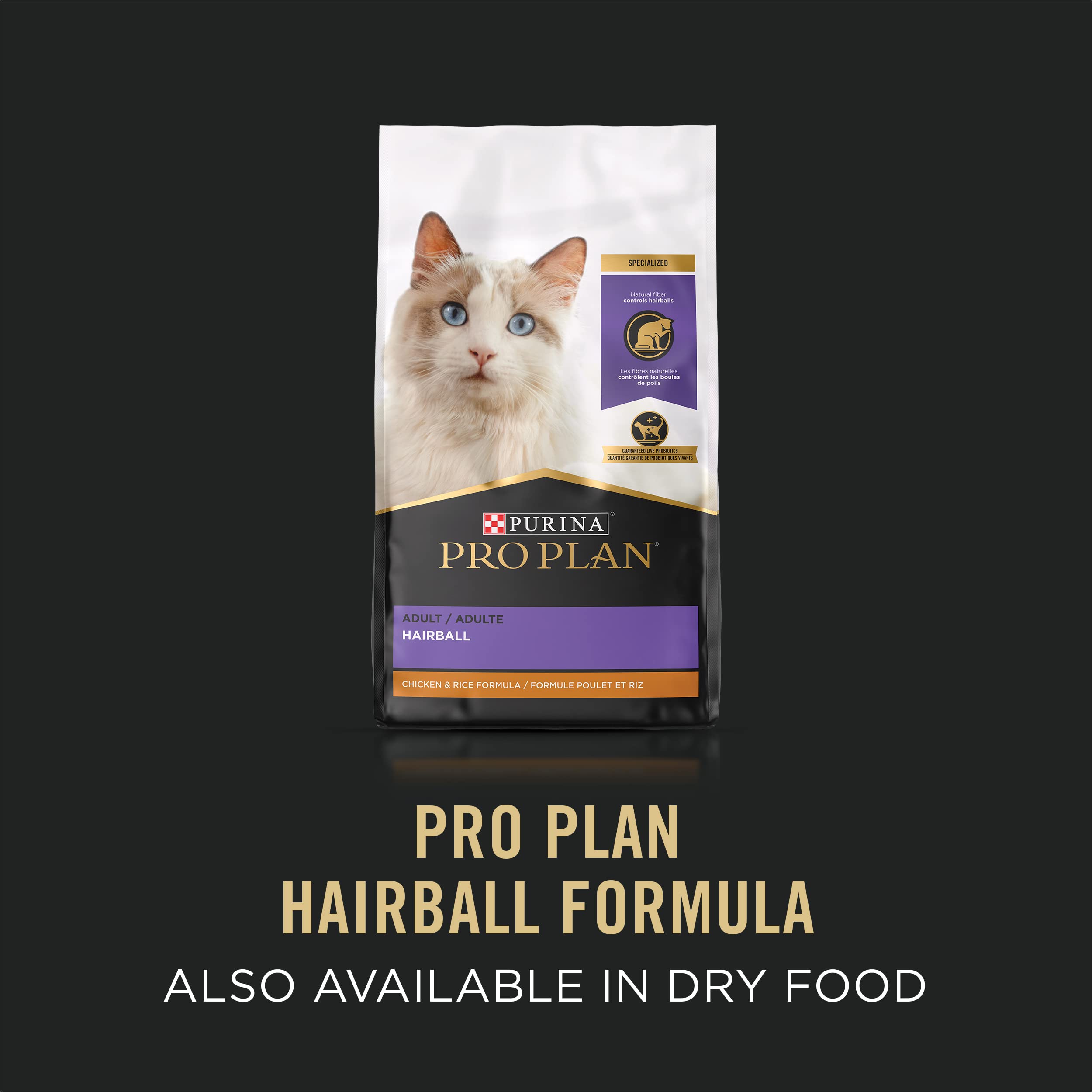 Purina Pro Plan chat au pelage brillant après alimentation nutritive