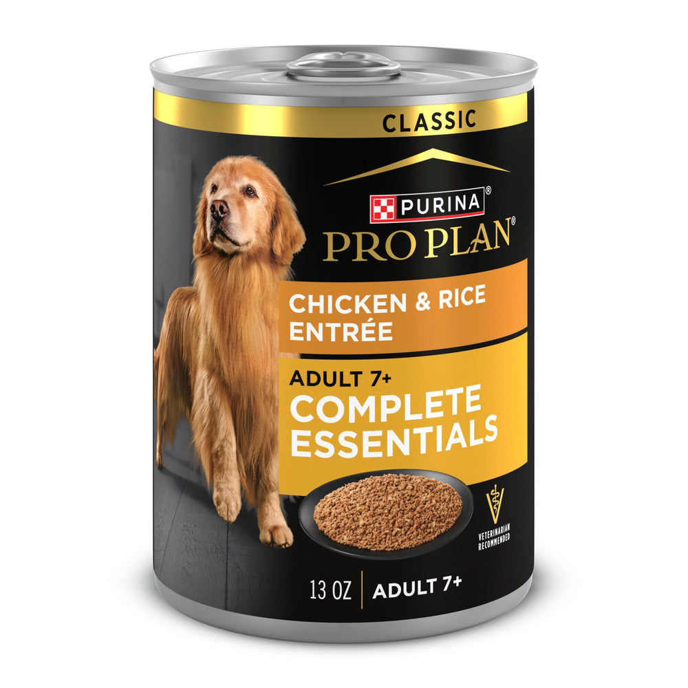Purina Pro Plan boîte face avant montrant la recette senior et bénéfice nutritionnel