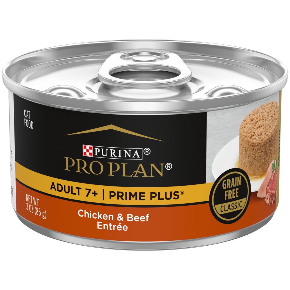 Purina Pro Plan emballage avant montrant la pâtée senior et facilité d'achat