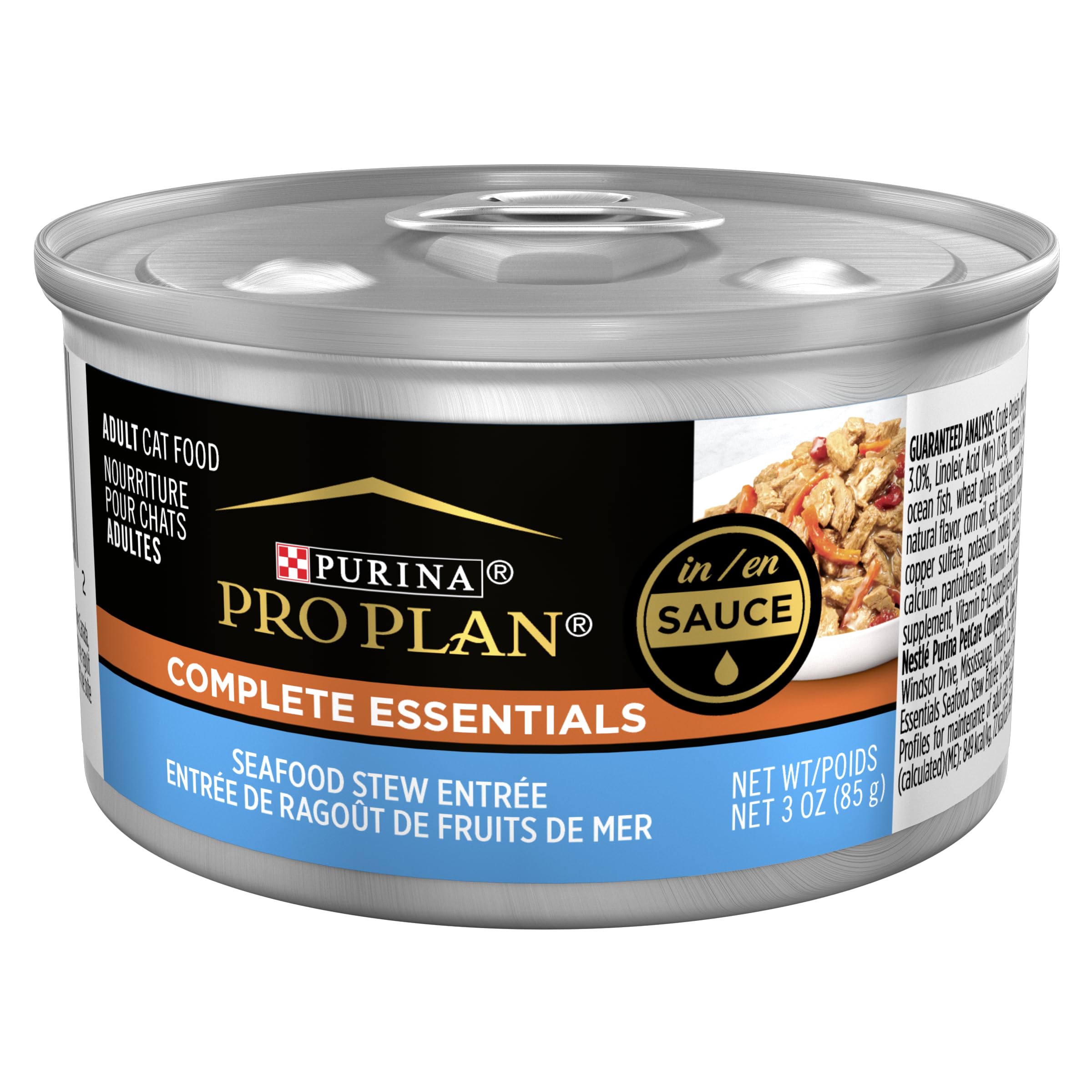 Purina Pro Plan pack avant montrant boîtes et étiquette claire, qualité visuelle