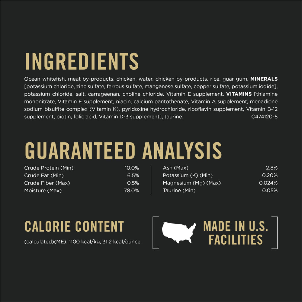 Purina Pro Plan portion comparée à main pour visualiser taille de la boîte