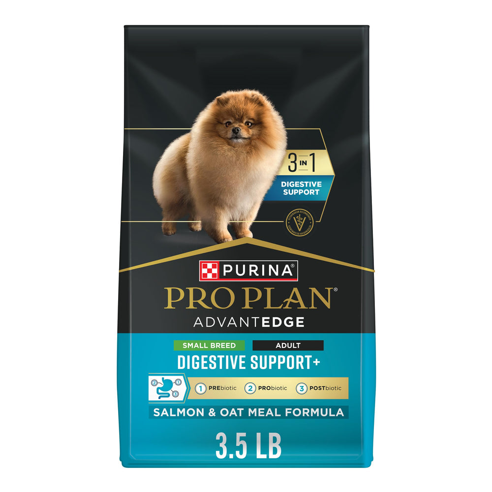 Purina Pro Plan sac devanture montrant formule digestive et bénéfice confort