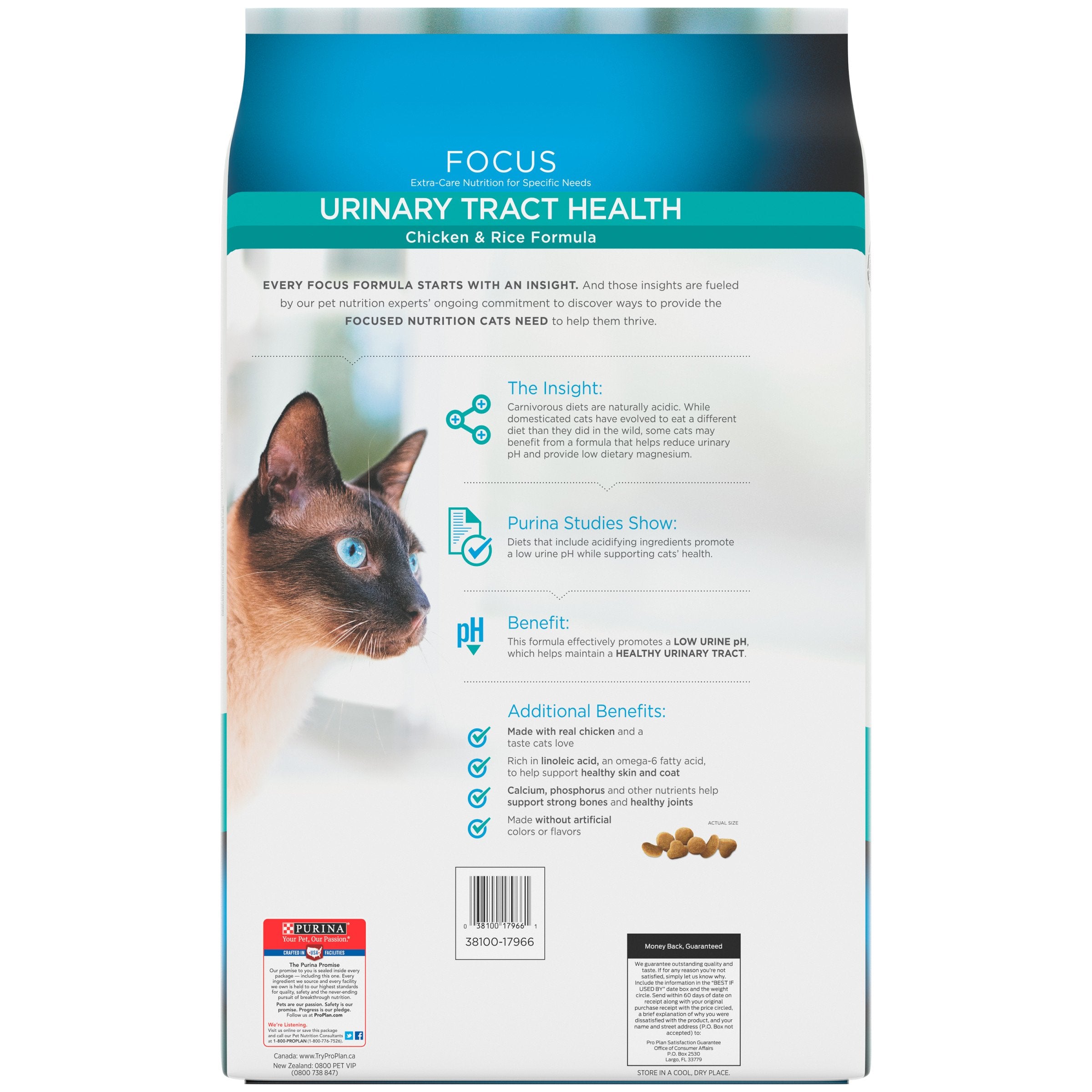 Purina Pro Plan sac ouvert détail montrant conservation et odeur fraîche