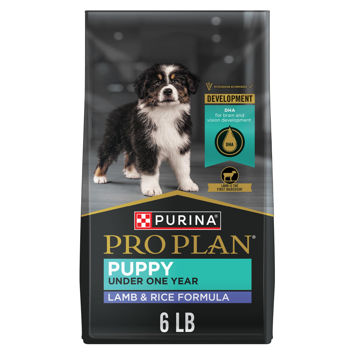 Purina Pro Plan sachet avant agneau et riz montrant nutrition complète