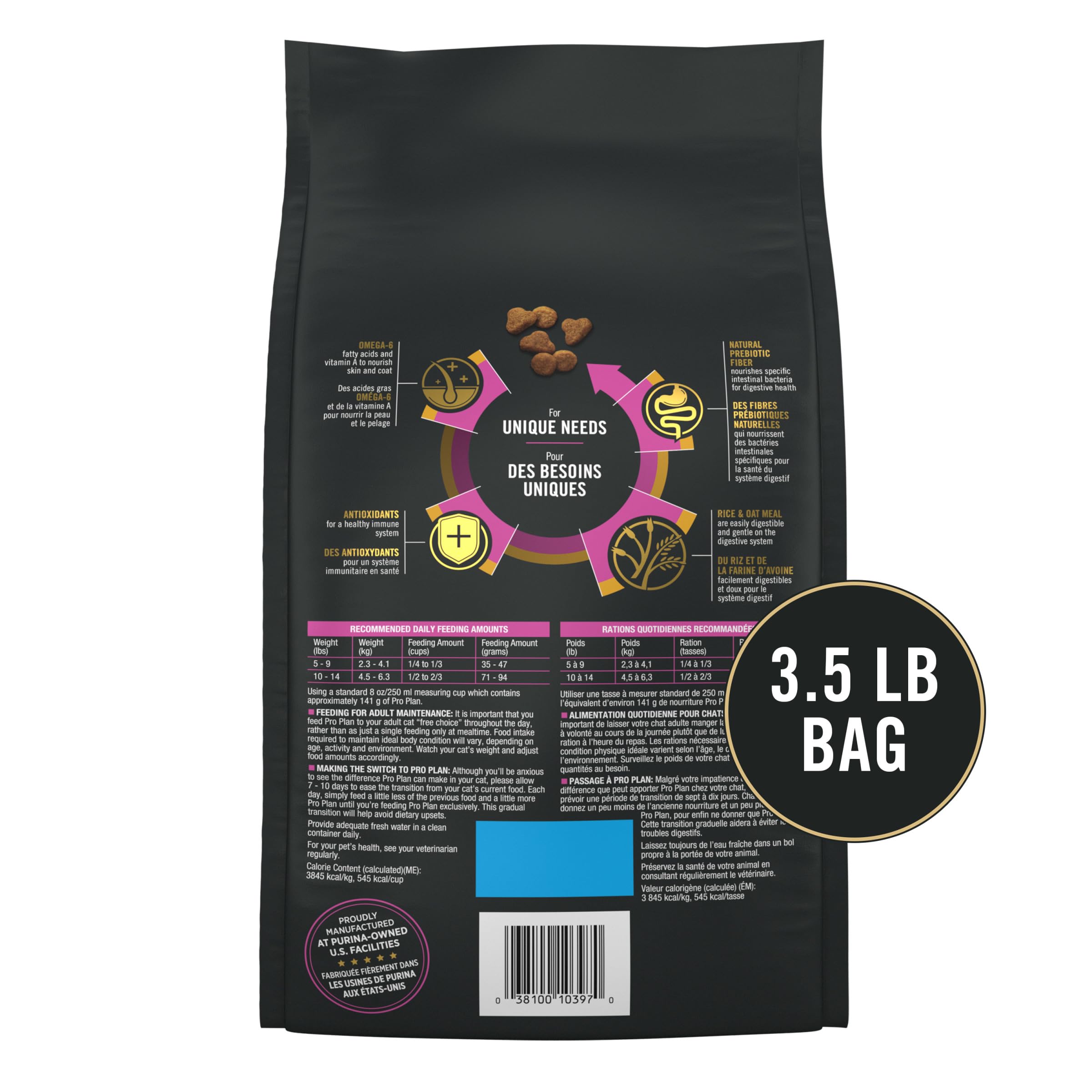 Purina Pro Plan ouverture du sachet intérieur, conservation pratique