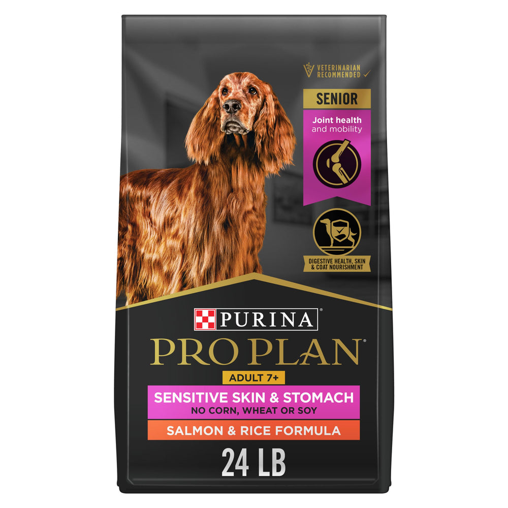 Purina Pro Plan sac avant montrant la recette saumon et riz pour digestion facile