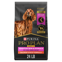 Purina Pro Plan sac avant montrant la recette saumon et riz pour digestion facile