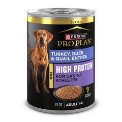 Purina Pro Plan vue avant de la boite montrant le produit et la recette