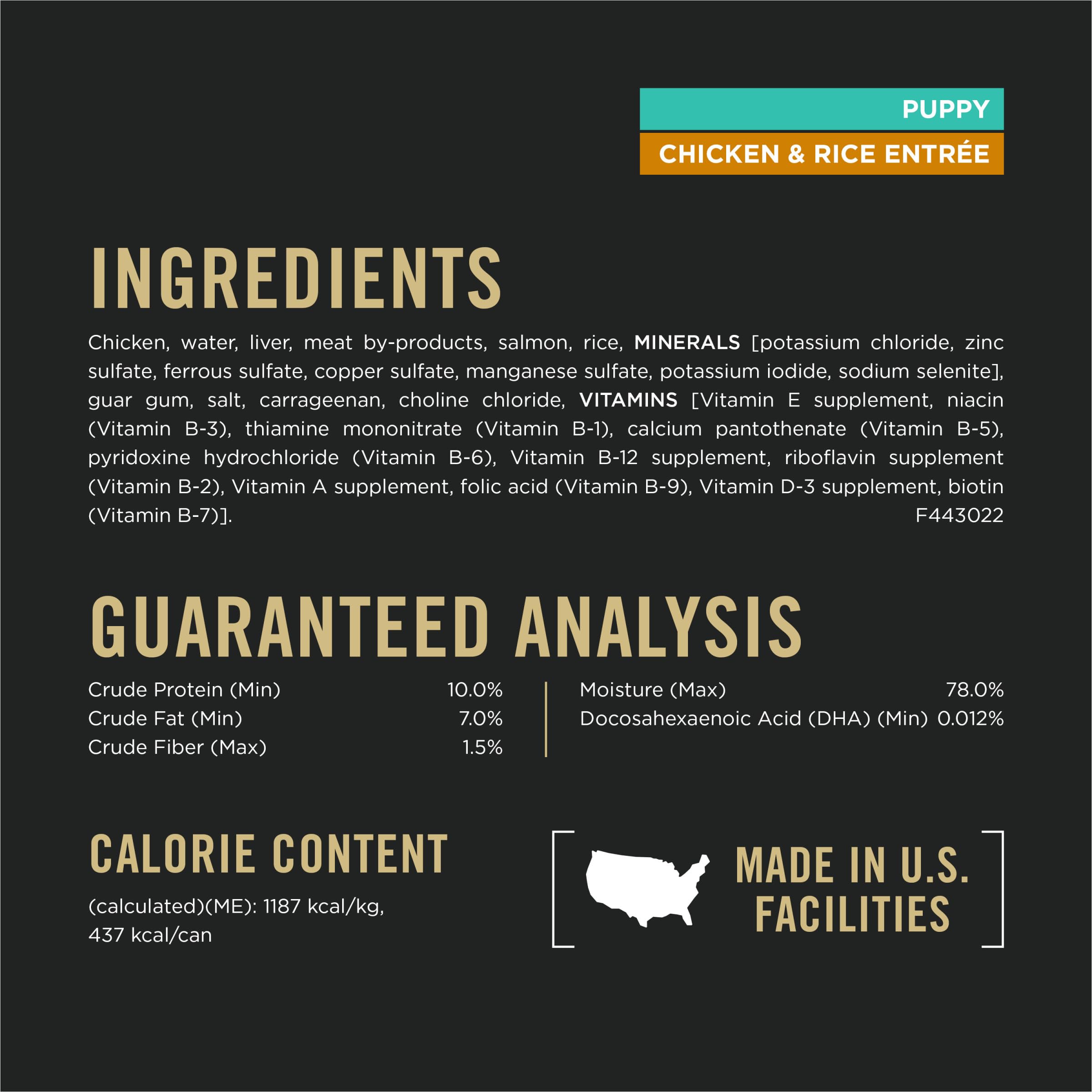 Purina Pro Plan comparaison d’échelle montrant taille d’une conserve bénéfice portion claire
