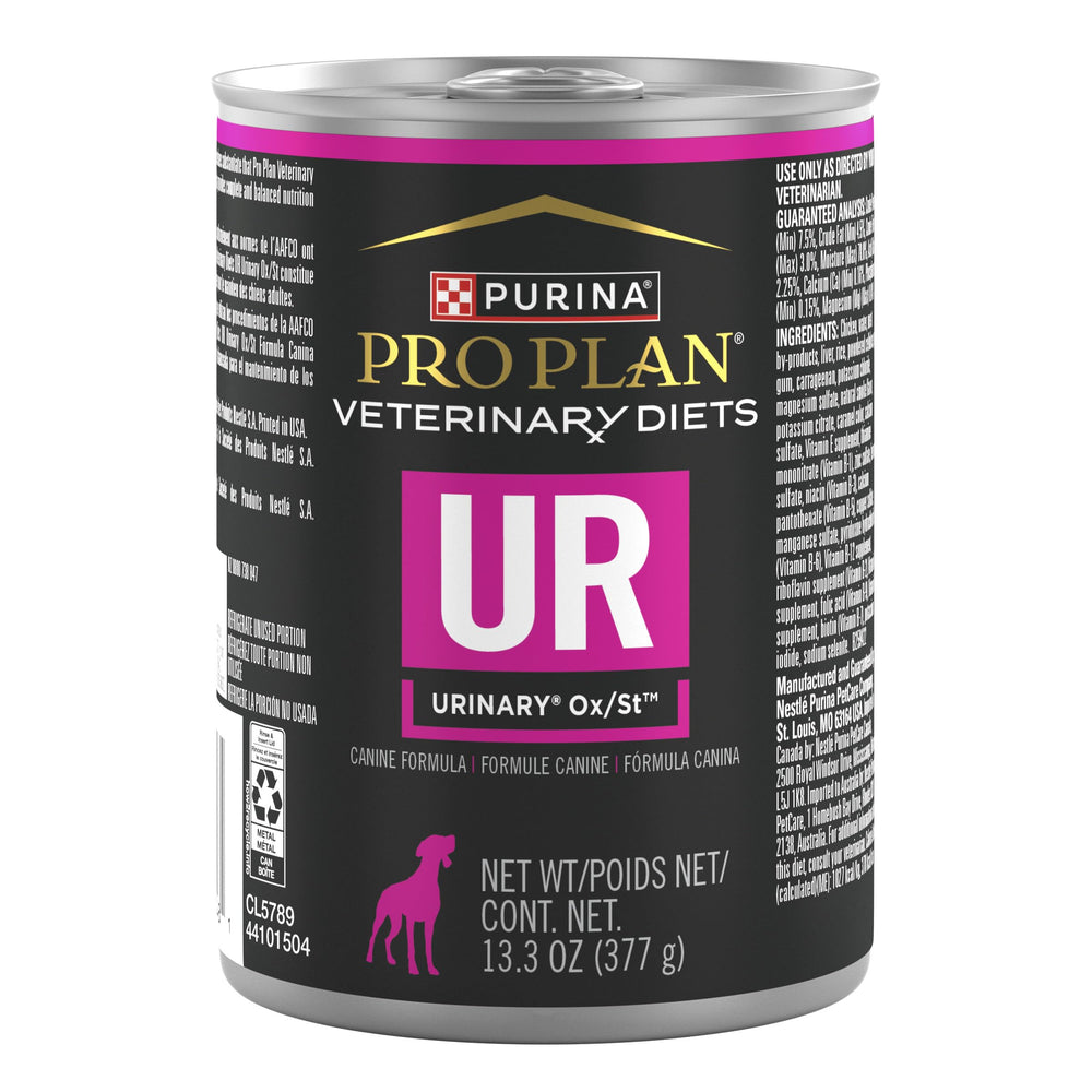 Purina Pro Plan UR face de la boîte montrant l’emballage et l’objectif urinaire