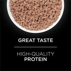 Purina Pro Plan UR gros plan pâte appétente montrant texture et appât