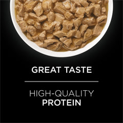 Purina Pro Plan UR saumon boîte ouverte révélant la pâtée appétente pour meilleure acceptation