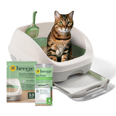 Purina Tidy Cats bac à litière ouvert montrant le design pratique et gain de temps