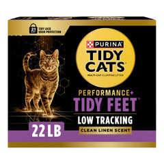 Purina Tidy Cats face du paquet montrant format 22 lb et bénéfice propreté