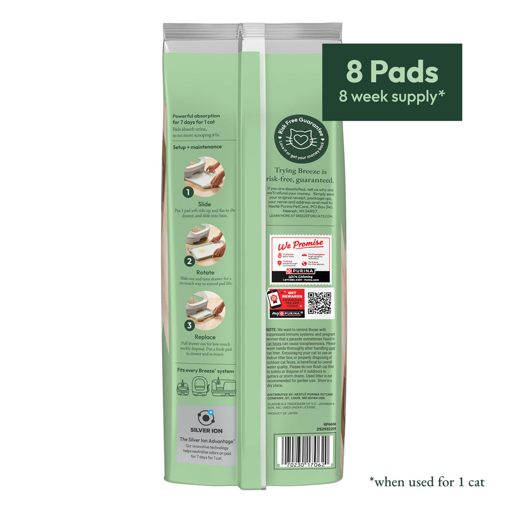 Purina Tidy Cats coussinet jeté proprement illustrant retrait sans contact
