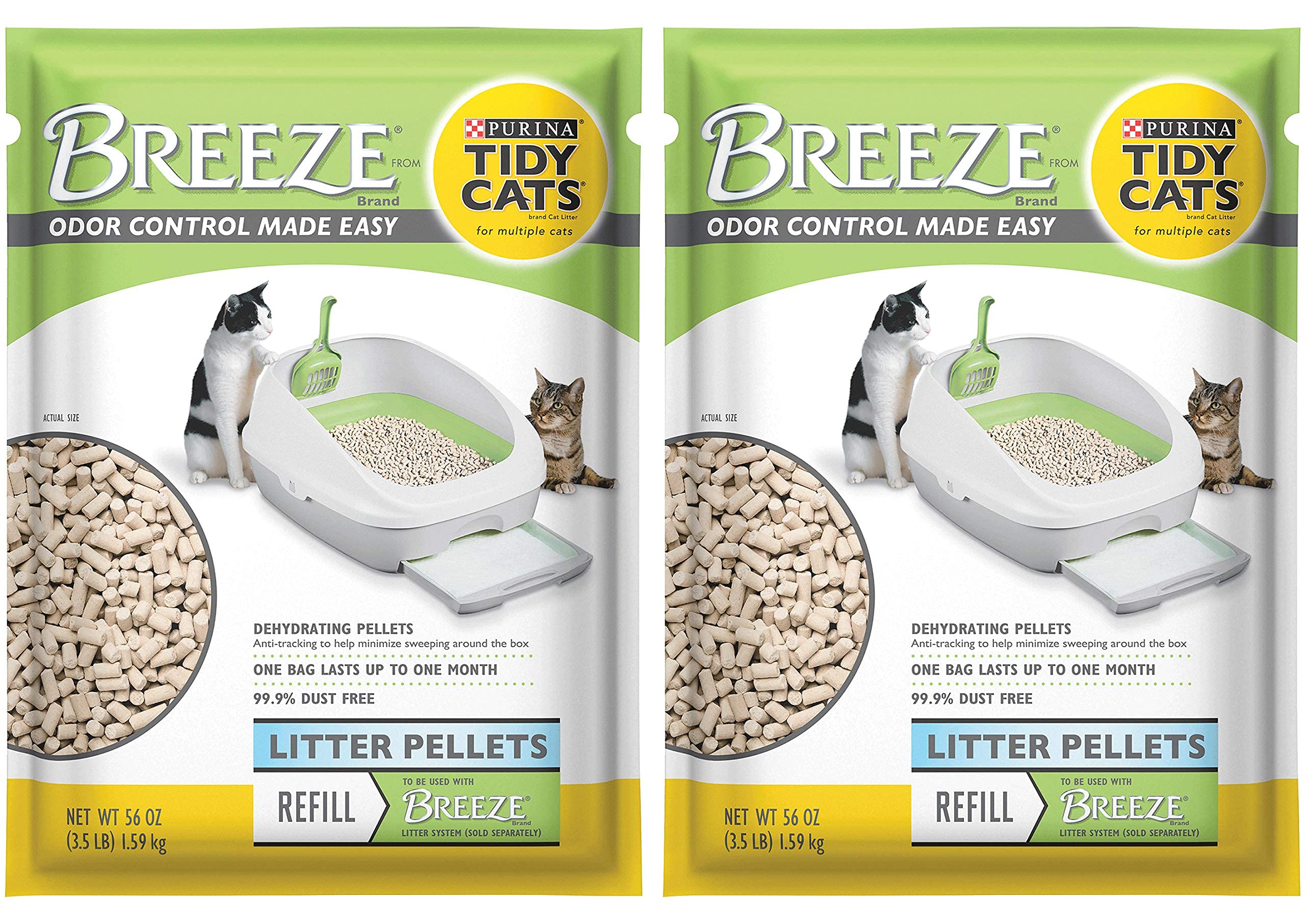 Purina Tidy Cats montre le paquet recharge 3,5 lb et propreté facilitée