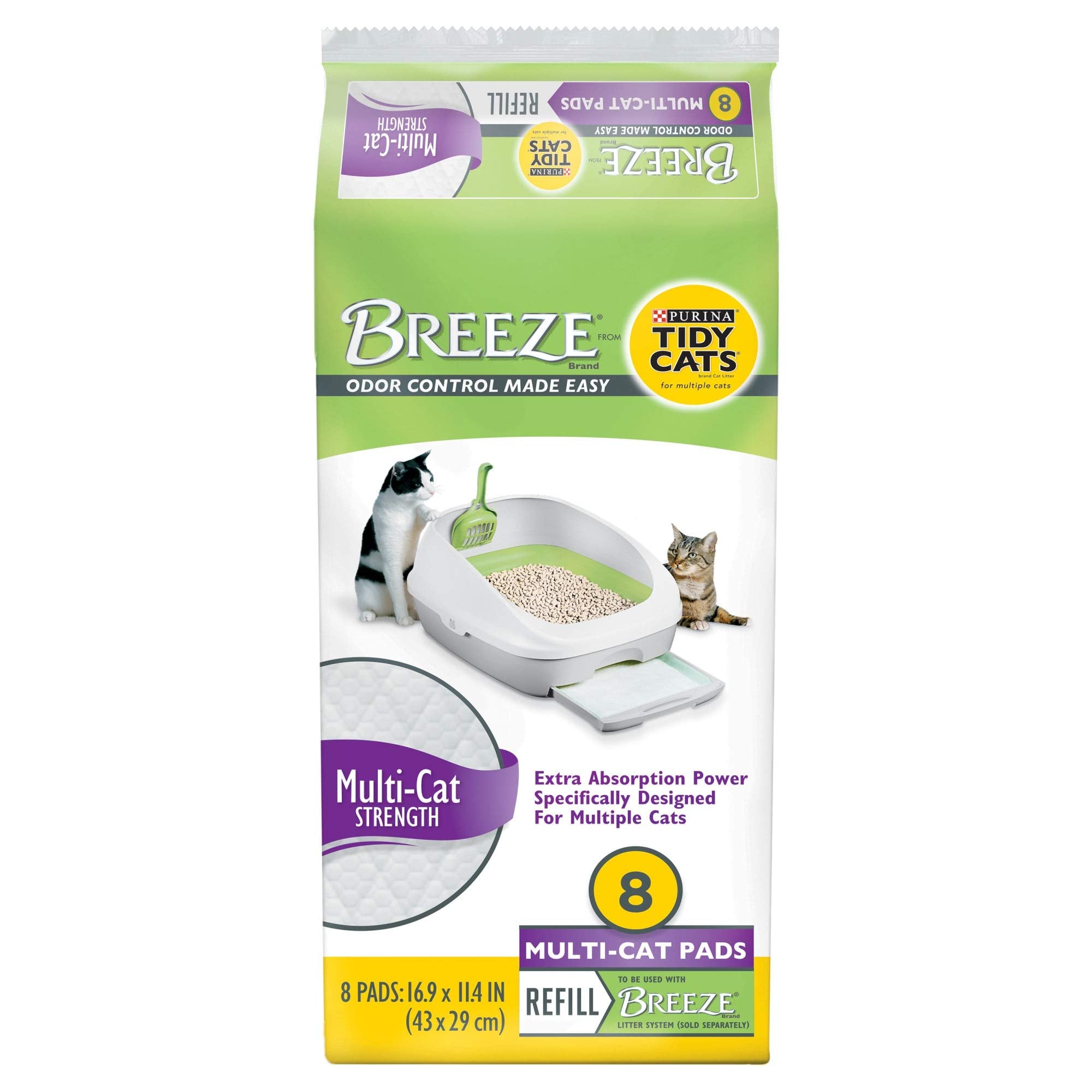 Purina Tidy Cats packaging face avant montrant le pack et facilité d'achat