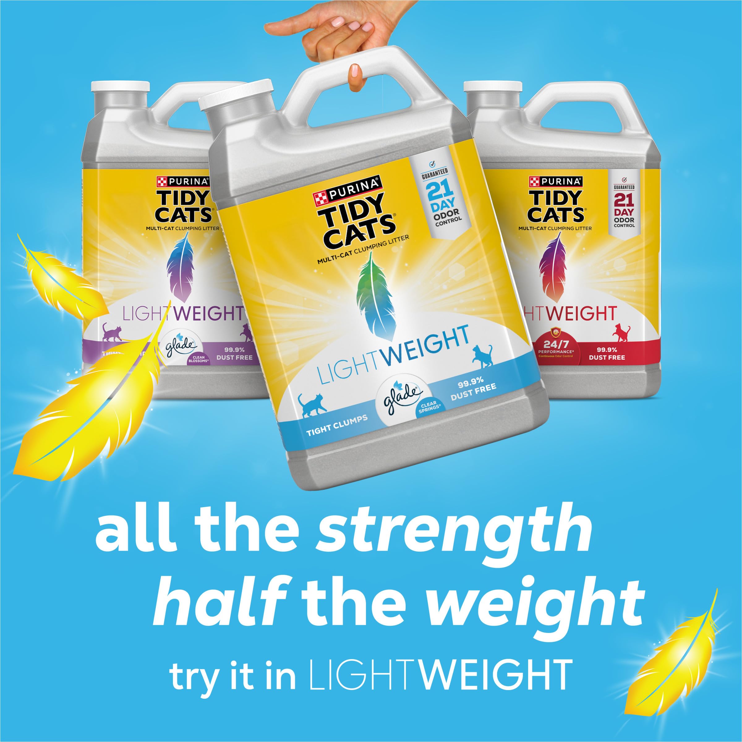 Purina Tidy Cats comparaison taille pour évaluer quantité 16 lb