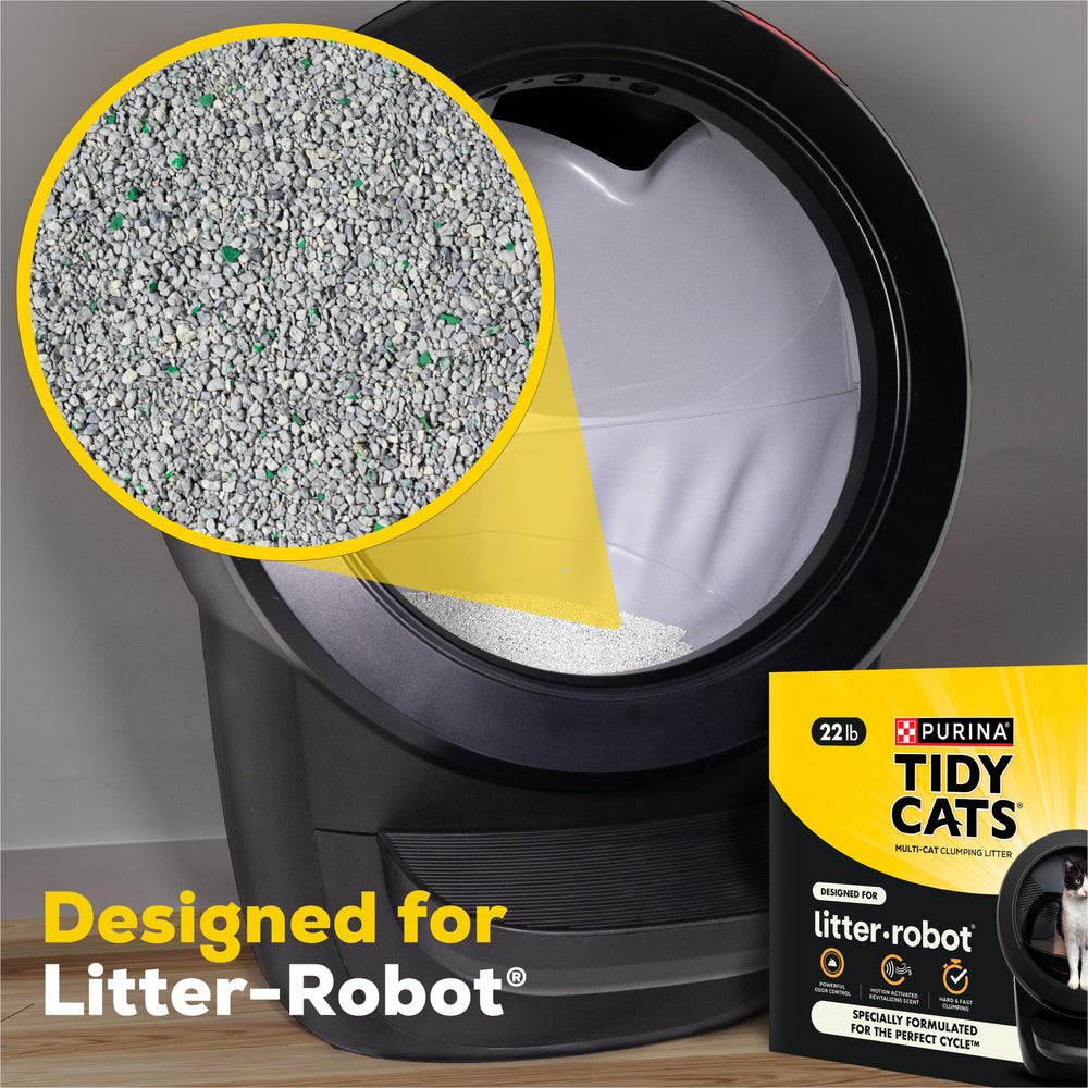 Purina Tidy Cats dans un Litter‑Robot illustrant compatibilité et performance