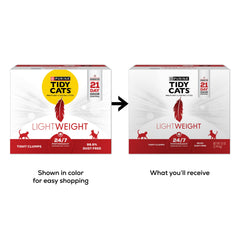 Purina Tidy Cats gros plan sur granules montrant absorption et désodorisation lente