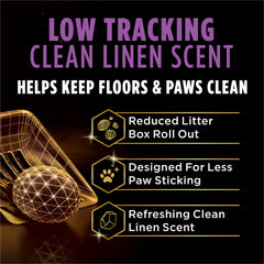 Purina Tidy Cats texture en mains illustrant faible poussière et maniabilité