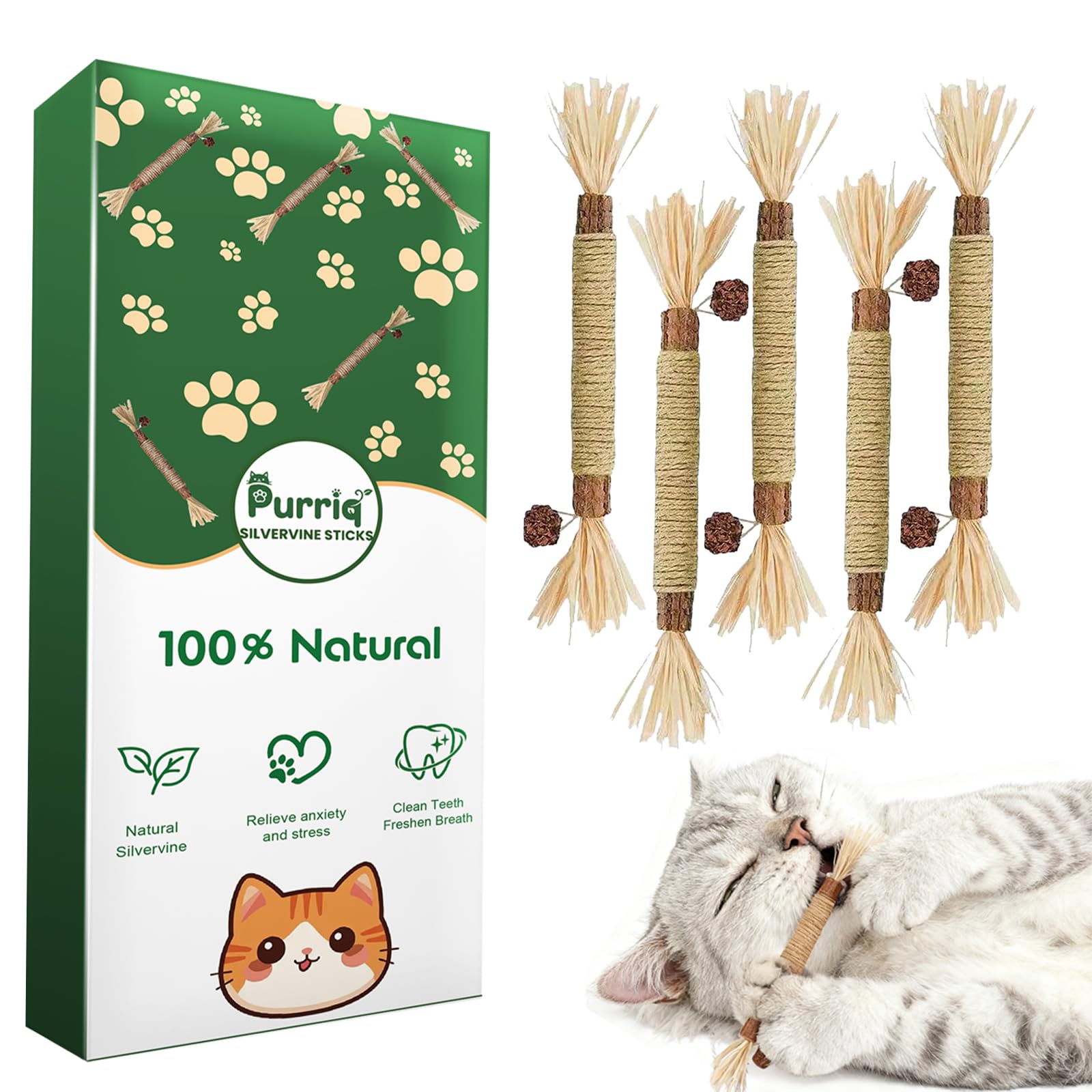 Purriq bâton emballage avant montrant le produit et bénéfice naturel