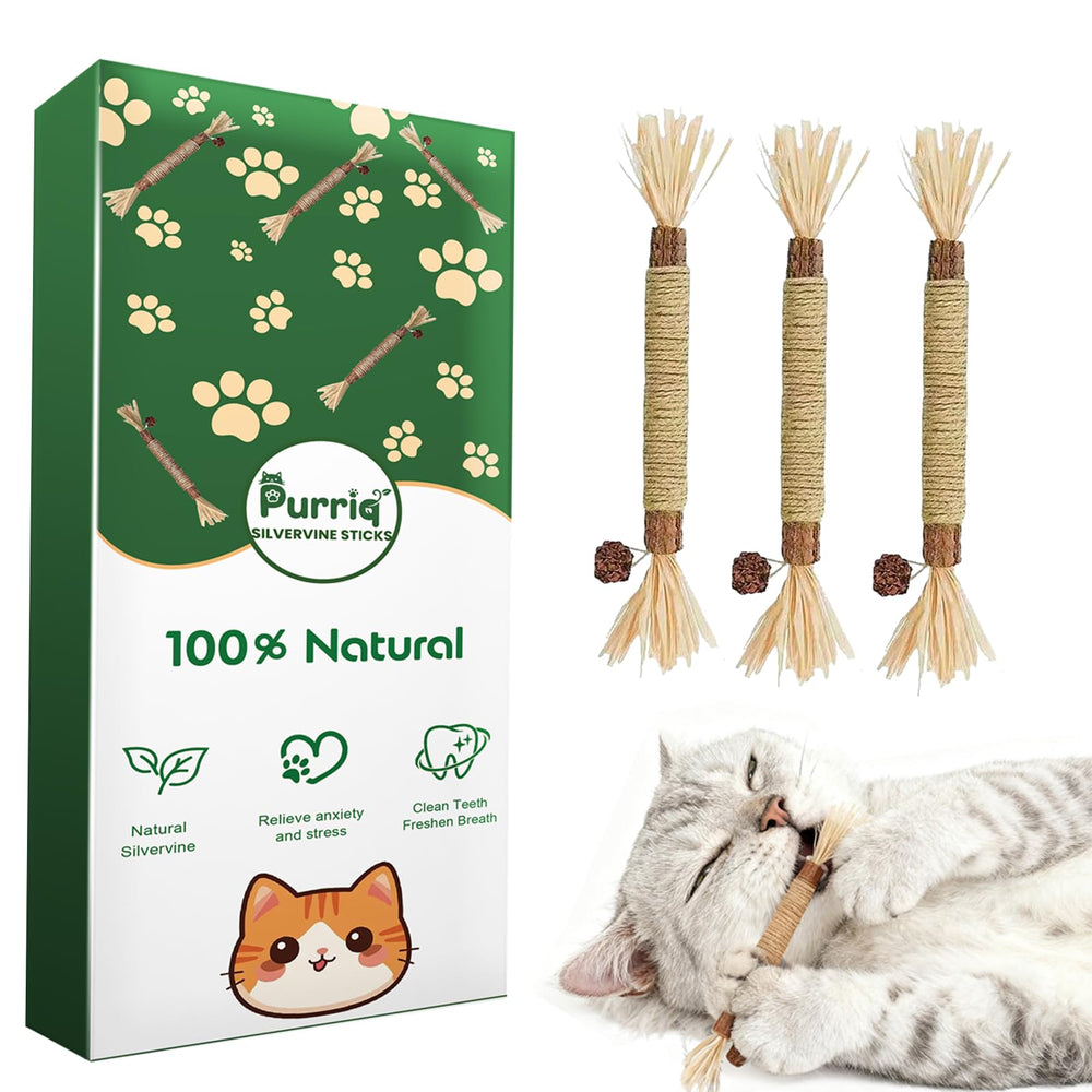 Purriq packaging face montrant bâtonnets naturels et bénéfice hygiène
