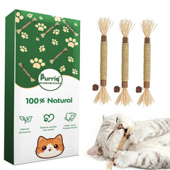 Purriq packaging face montrant bâtonnets naturels et bénéfice hygiène