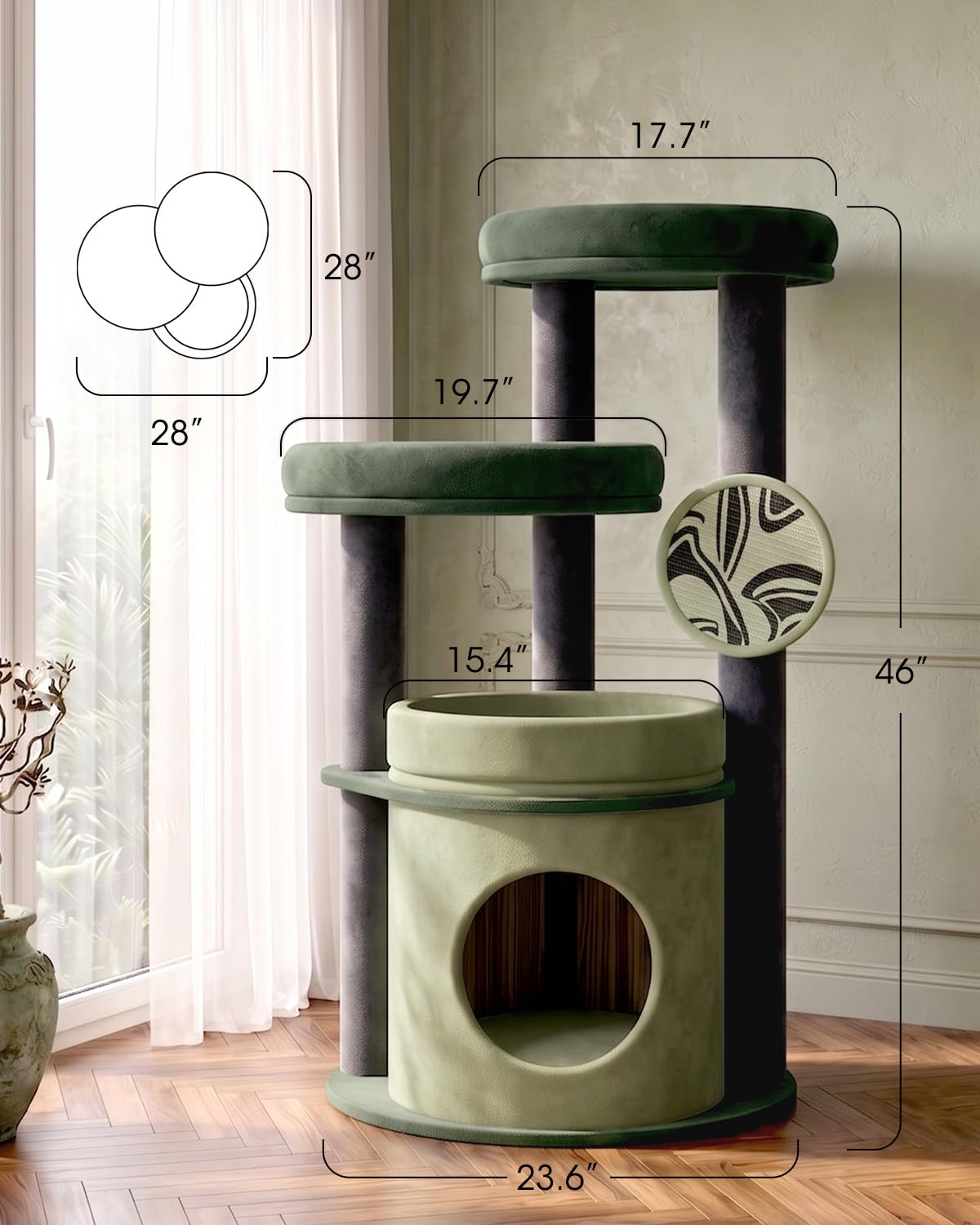 Purrlato dans un salon moderne intégration décor et aire de jeu