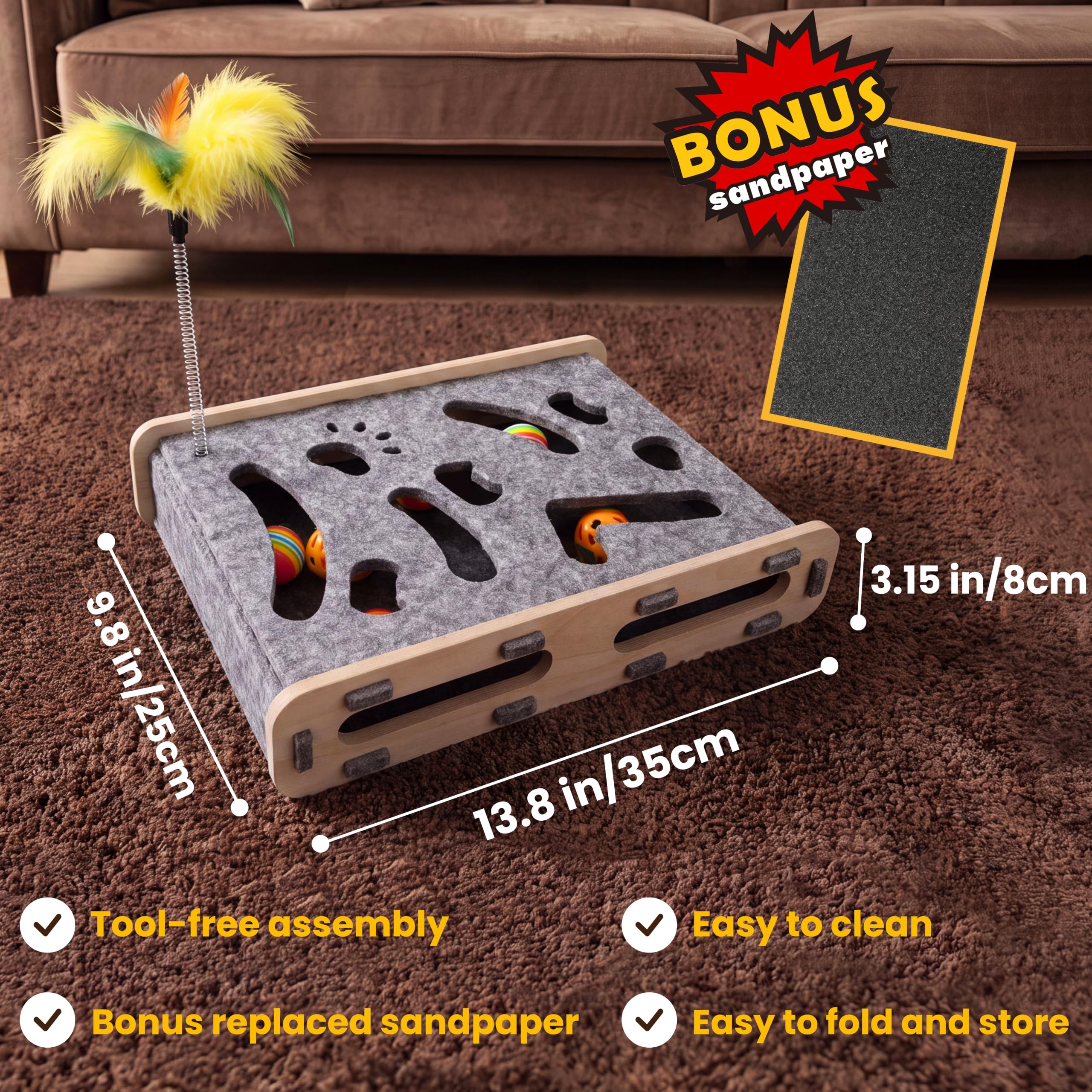 PURROL assortiment de balles à clochette et silencieuses pour jouer selon l'heure